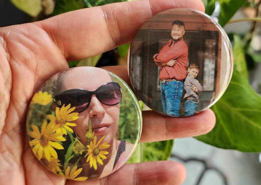 Hand Pressed Photo Magnets - 9 PC Set