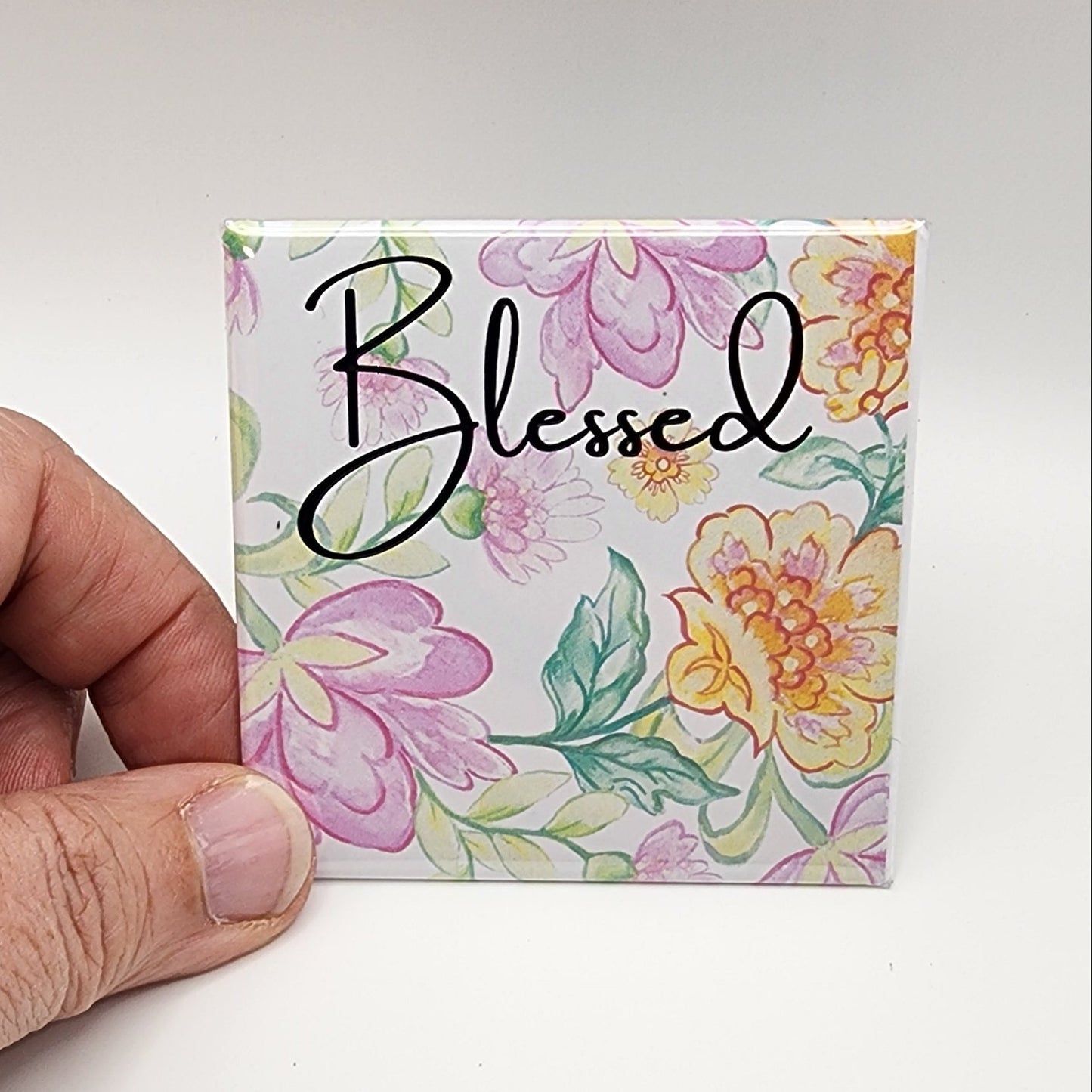 Inspirational Words on Floral Magnets