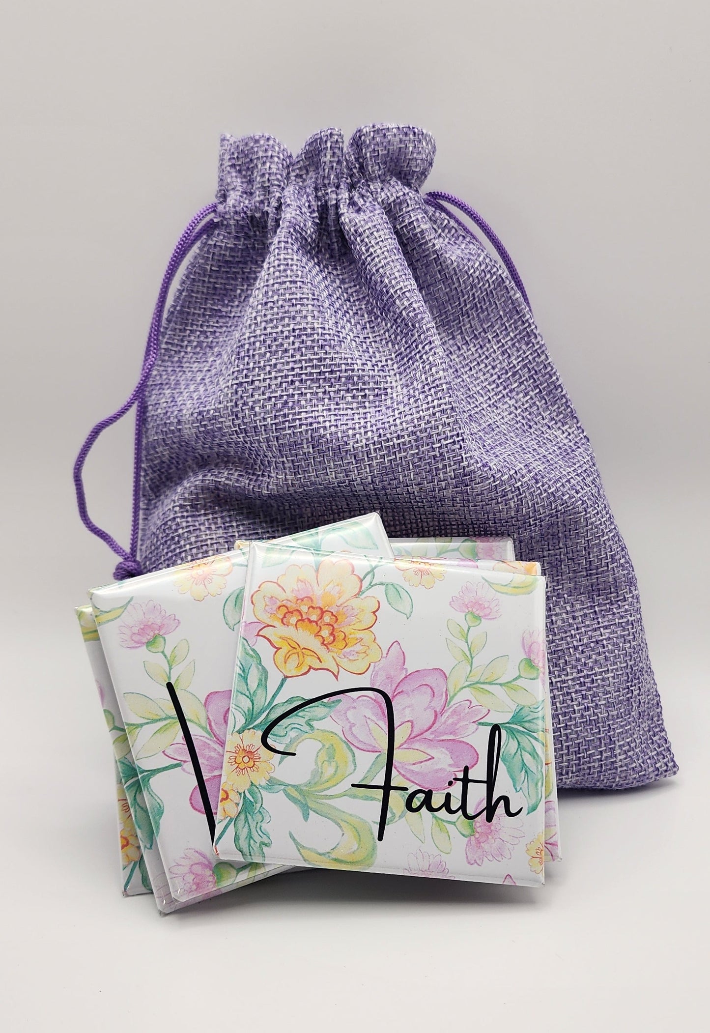 Inspirational Words on Floral Magnets