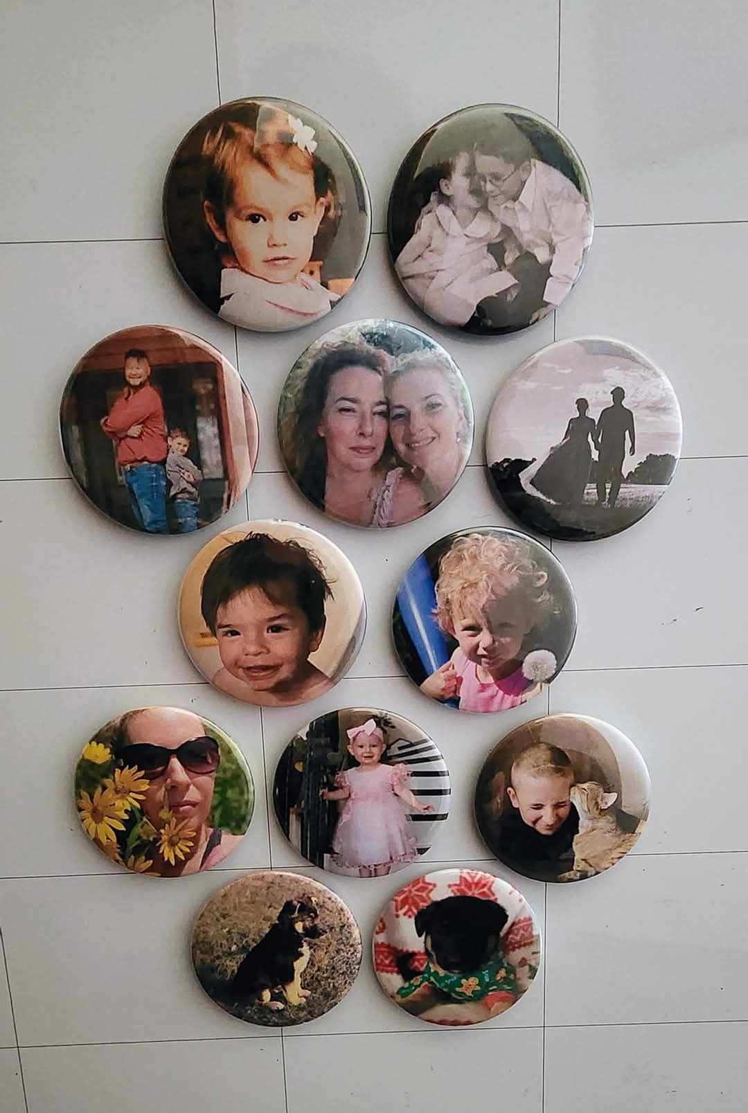 Hand Pressed Photo Magnets - 9 PC Set
