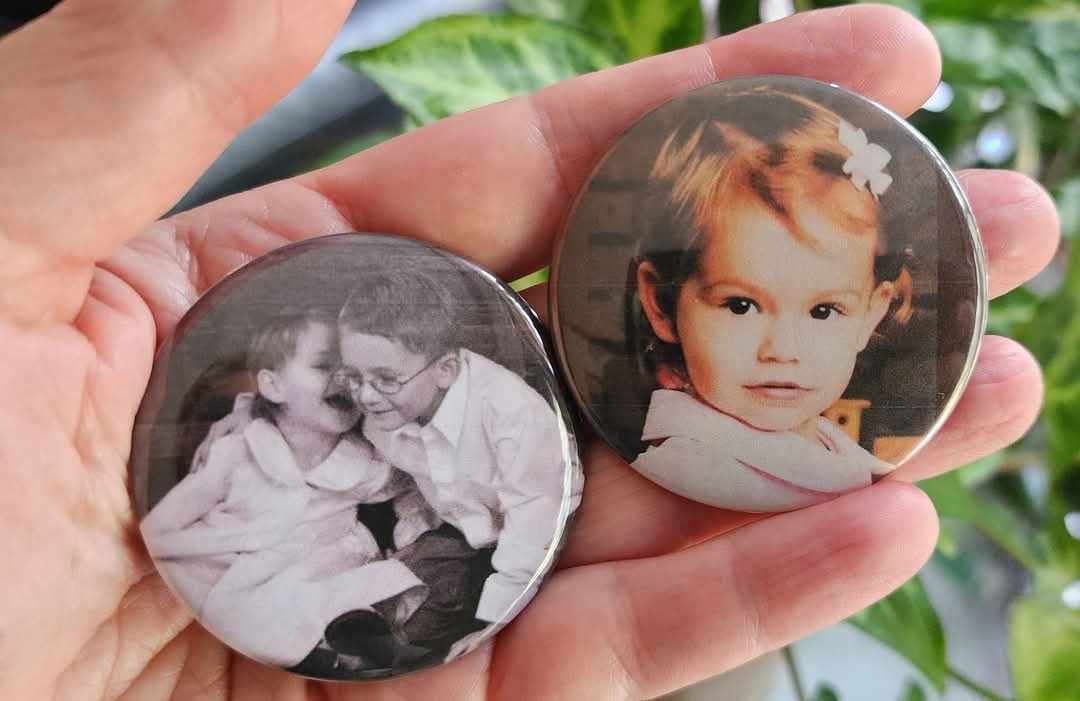 Hand Pressed Photo Magnets - 9 PC Set