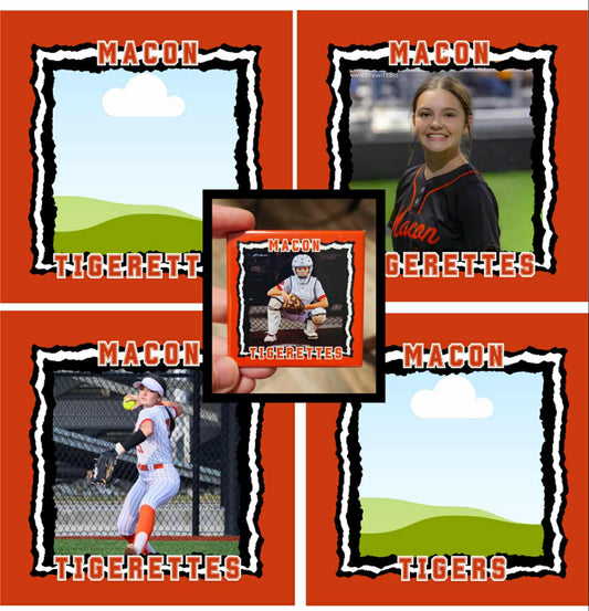 Macon Tigers or Tigerettes Custom Photo Frame Magnet - Macon Tiger Maws Fundraiser