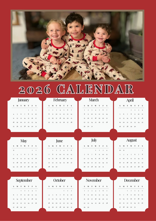 2026 Photo Calendar Magnetic